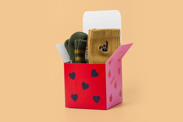 Product box paperboard socks