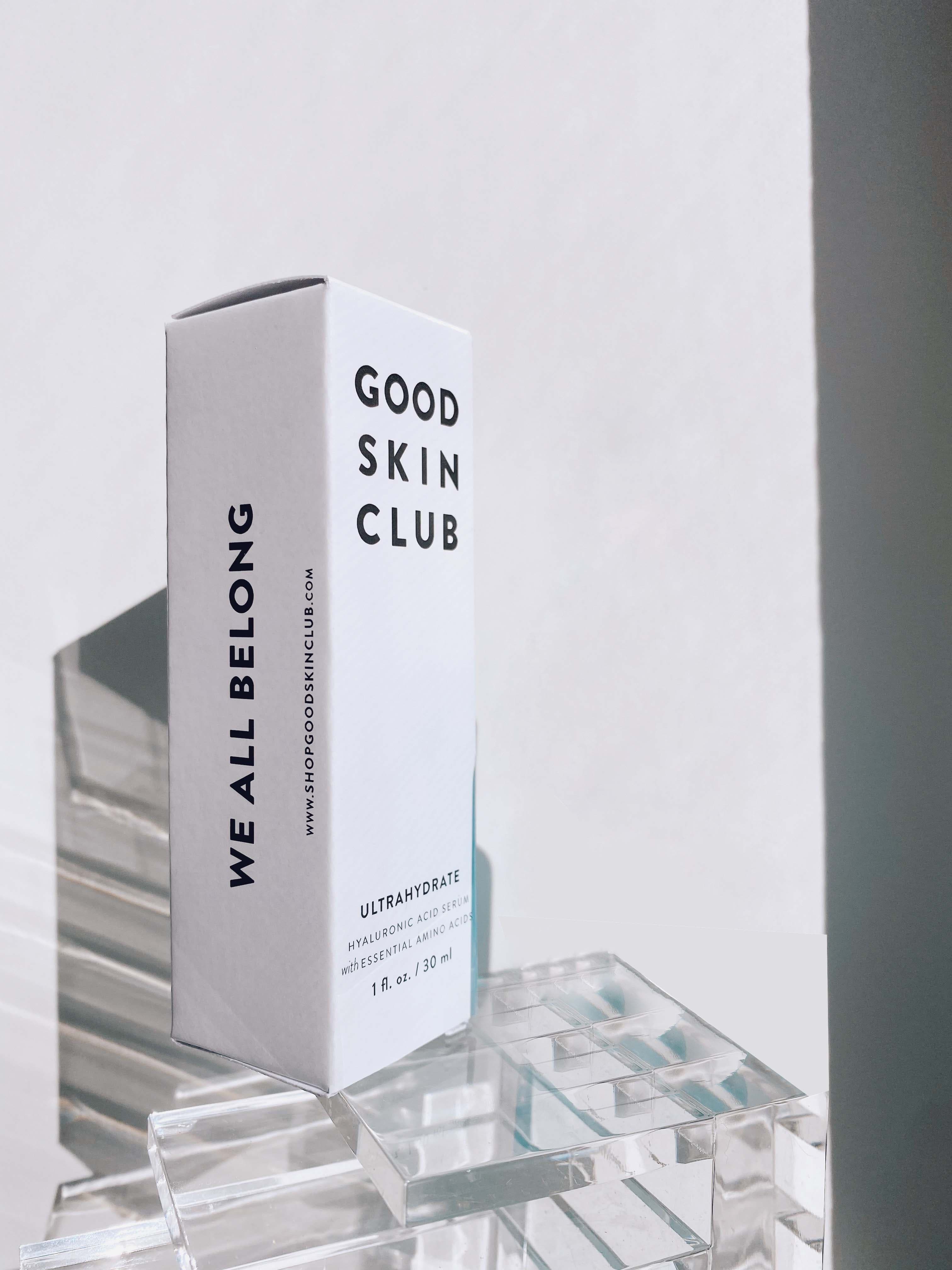 White product box with Good Skin Club logo